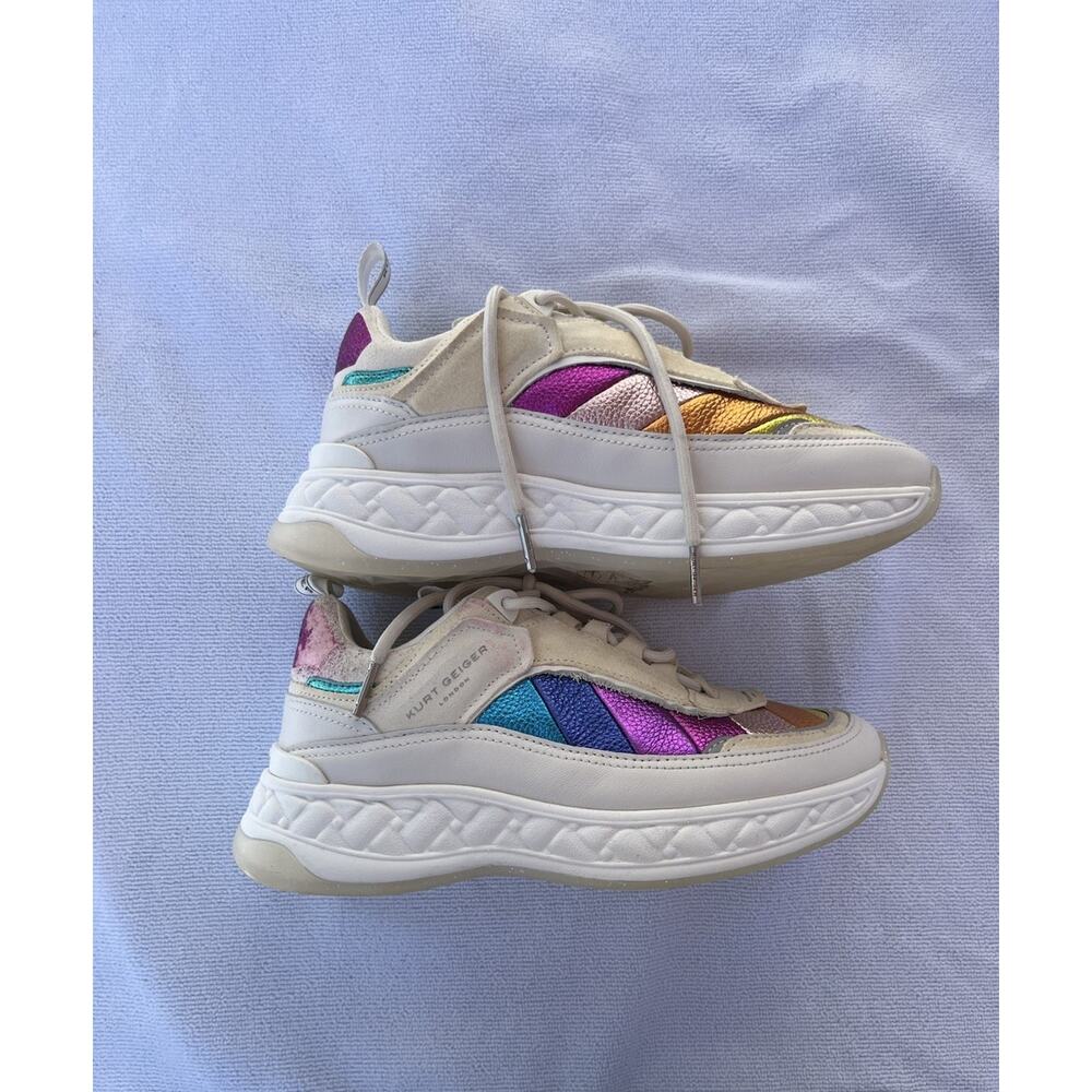 Kurt Geiger London Kensington Metallic Rainbow Platform Sneakers/US 6